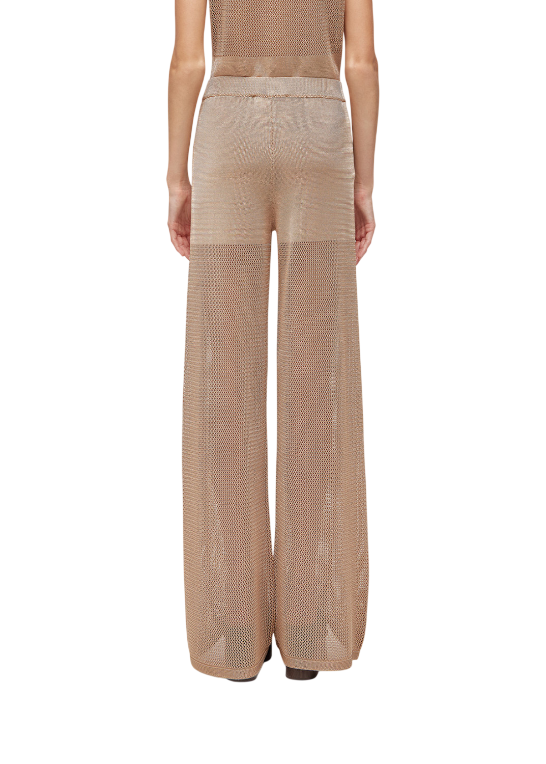 Blugirl pantaloni gamba larga crochet in viscosa beige RA6046MA87R X0768 BLUGIRL 