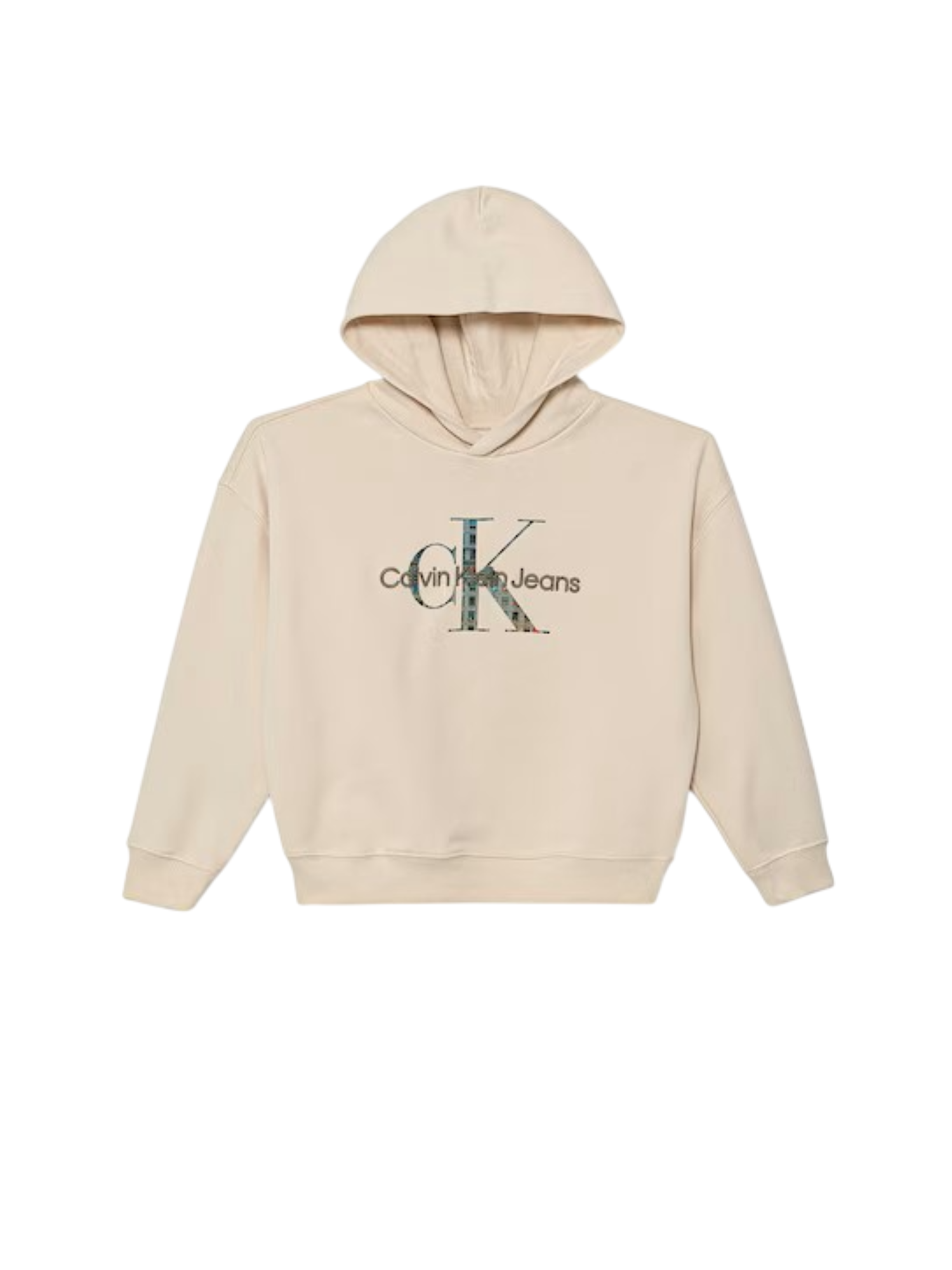 Calvin Klein Jeans felpa con cappuccio logo monogram ecrù IB0IB02524 PGB Calvin Klein Jeans 