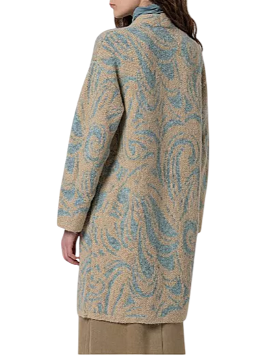 Surkana cappotto in maglia misto lana beige celeste 565NIFO333 51 SURKANA 
