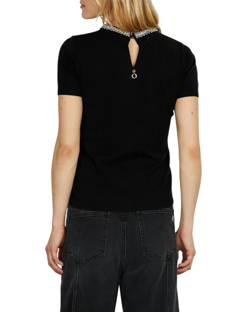 Relish maglia manica corta Acteria con strass nero ACTERIA 1199 RELISH 