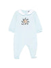 Moschino tutina neonata con piedini con orsetto celeste
