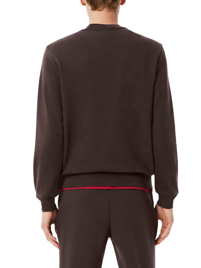 Lacoste felpa uomo in pile marrone SH9608 SKB LACOSTE 