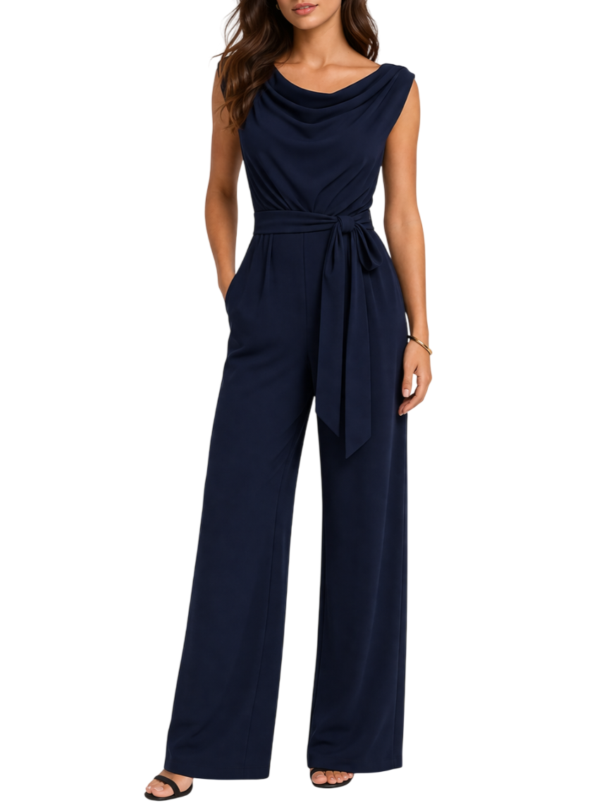 Sandro Ferrone tuta jumpsuit lunga scollo morbido blu S15XBFCOCCO BLU Sandro FERRONE 
