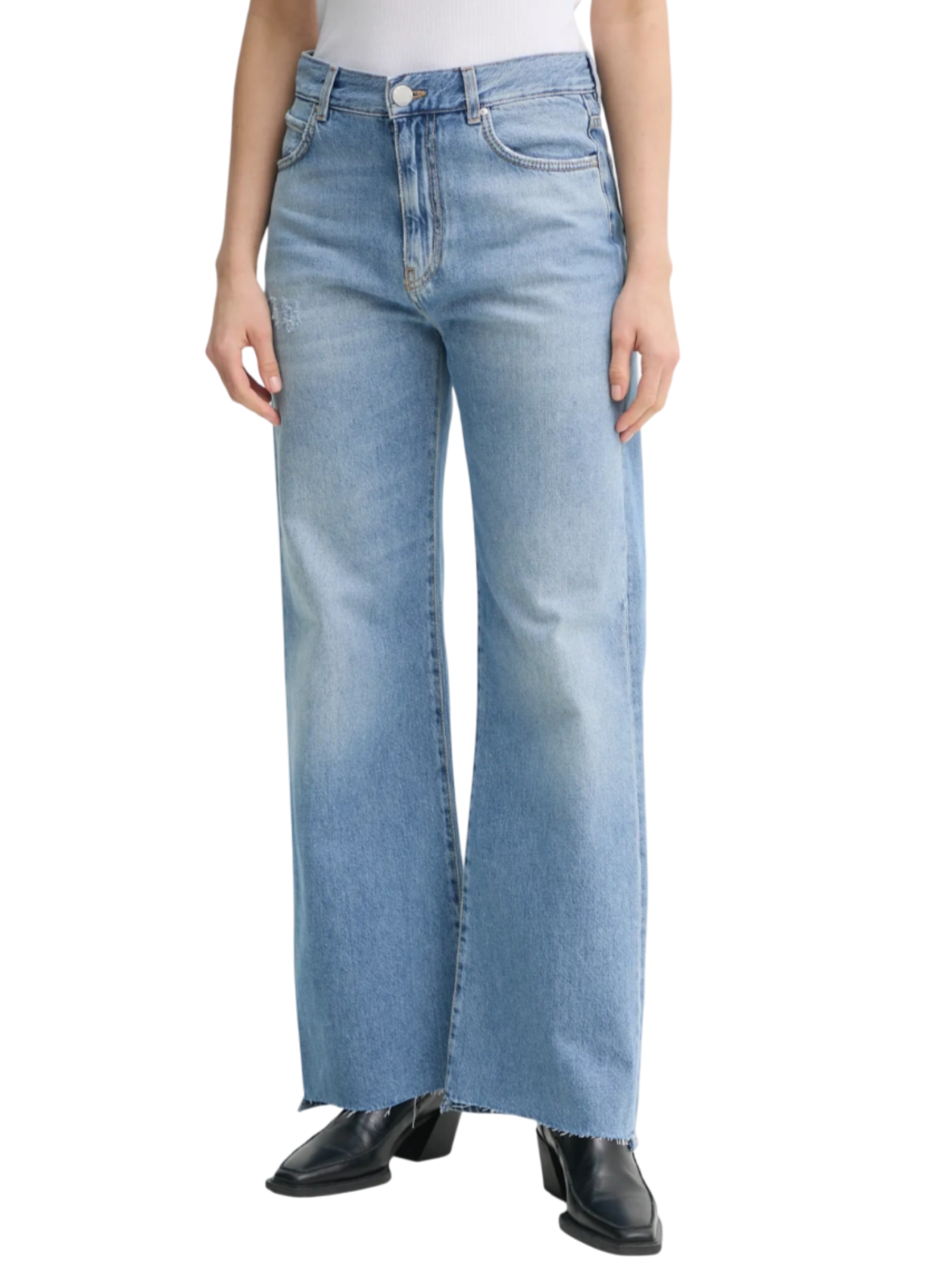 Pinko jeans Wanda a gamba larga lavaggio blu 101733-A2DZ PJV PINKO 
