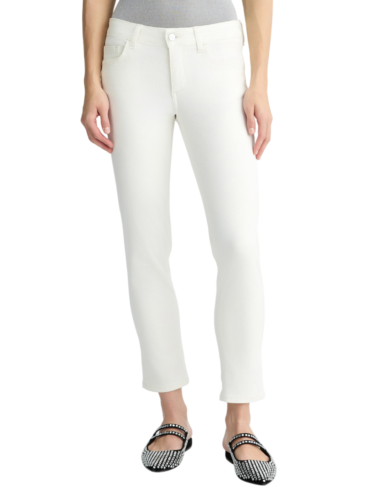 Liu Jo jeans skinny Monroe con risvolto strass bianco UA5006T2594 10701 LIU JO 
