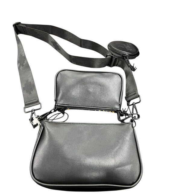 County of Milan borsa donna design triplo con tracolla nero COMAS260435 BLACK-LEOPARD WINGS COUNTY OF MILAN 