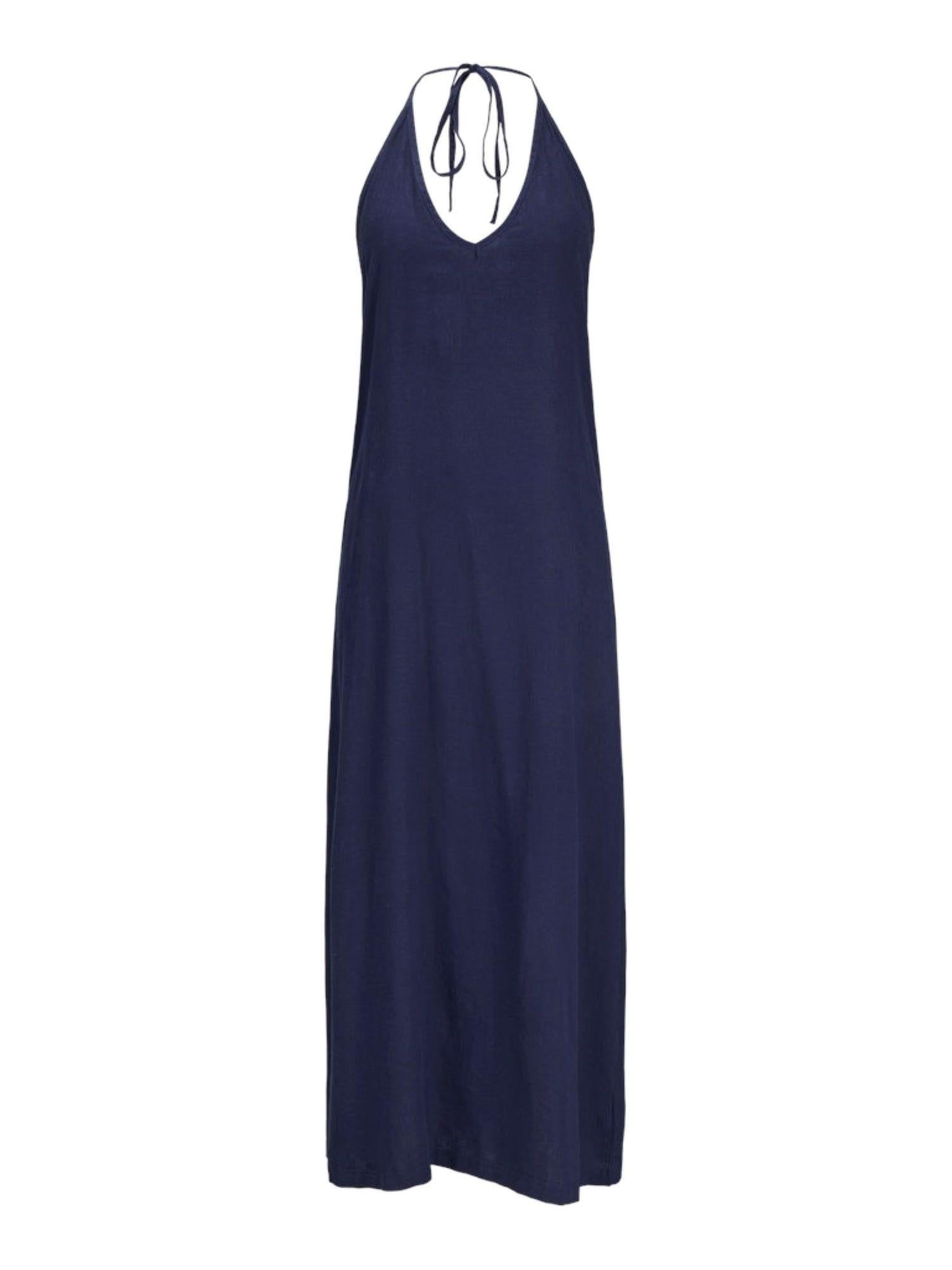 Jjxx abito lungo in misto lino blu 12270945 PEACOAT JJXX 