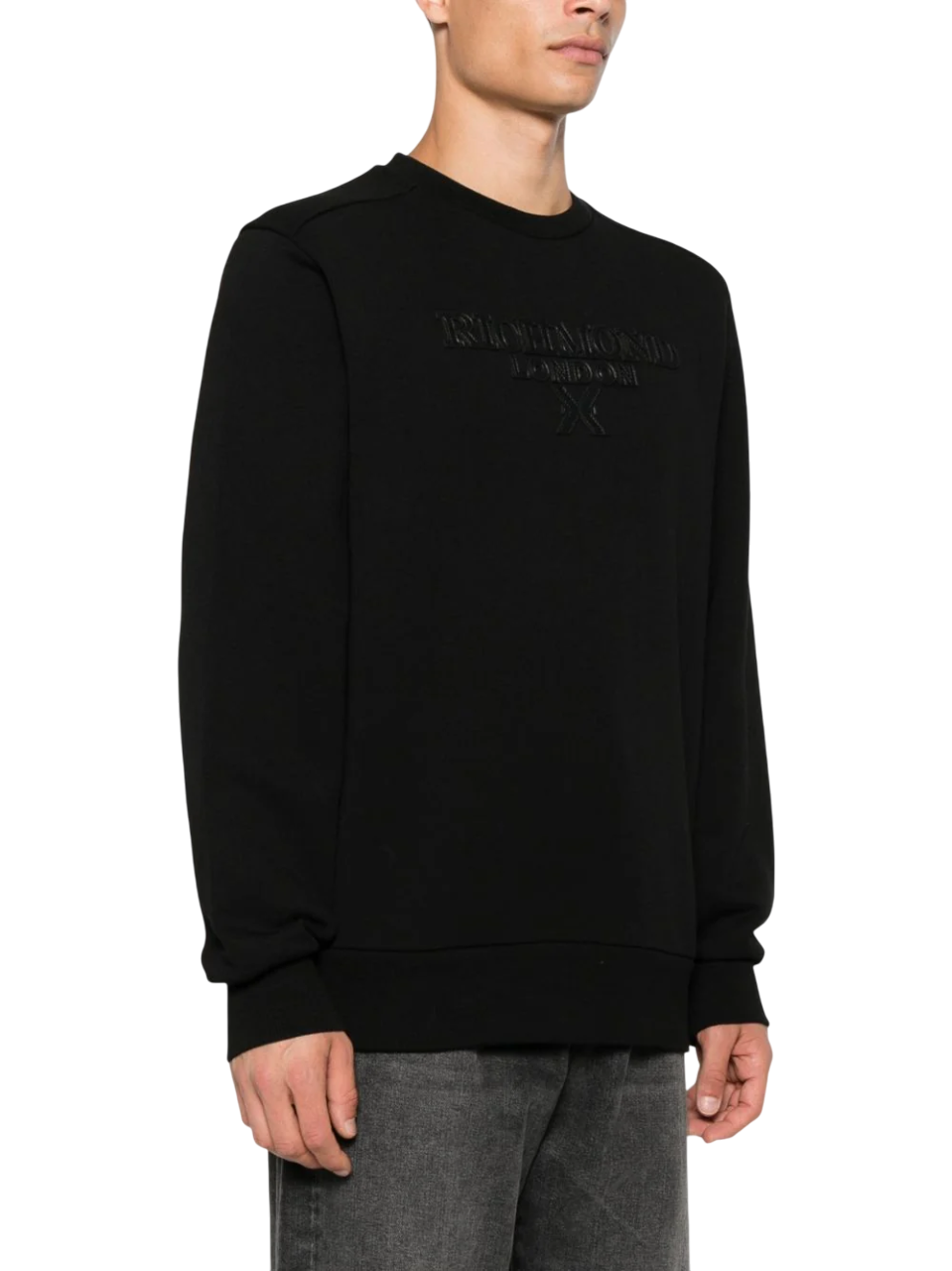 John Richmond felpa uomo con logo nero UMA25067FE BLACK John RICHMOND 