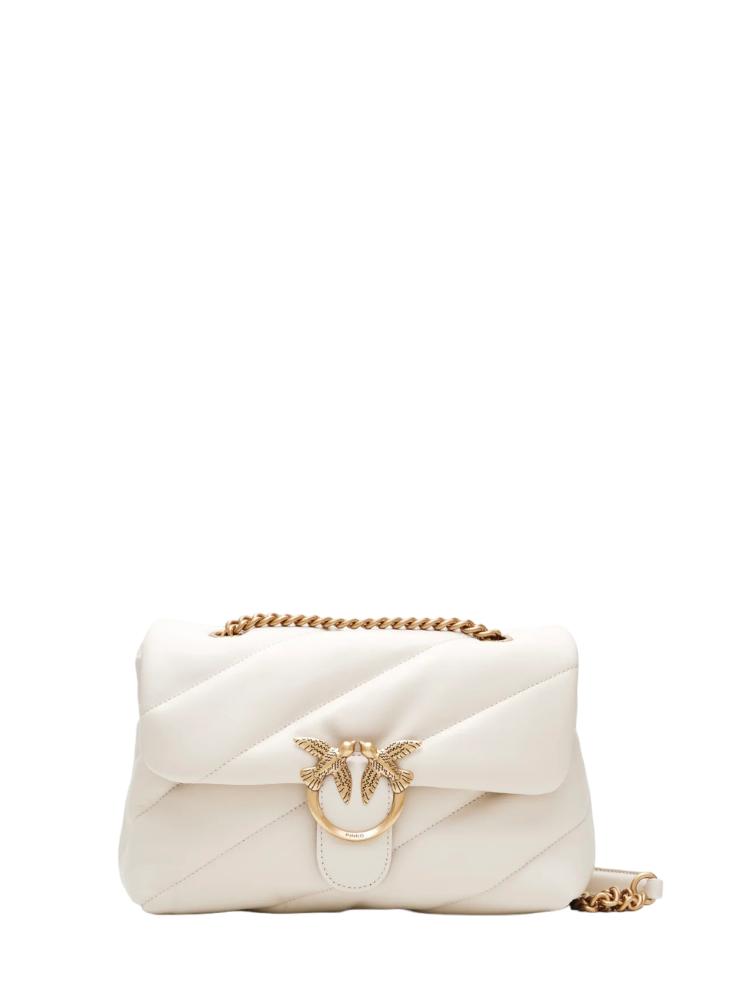 Pinko borsa Love Bag Classic Puff in pelle bianco oro 100038-A0F2 Z14Q PINKO 