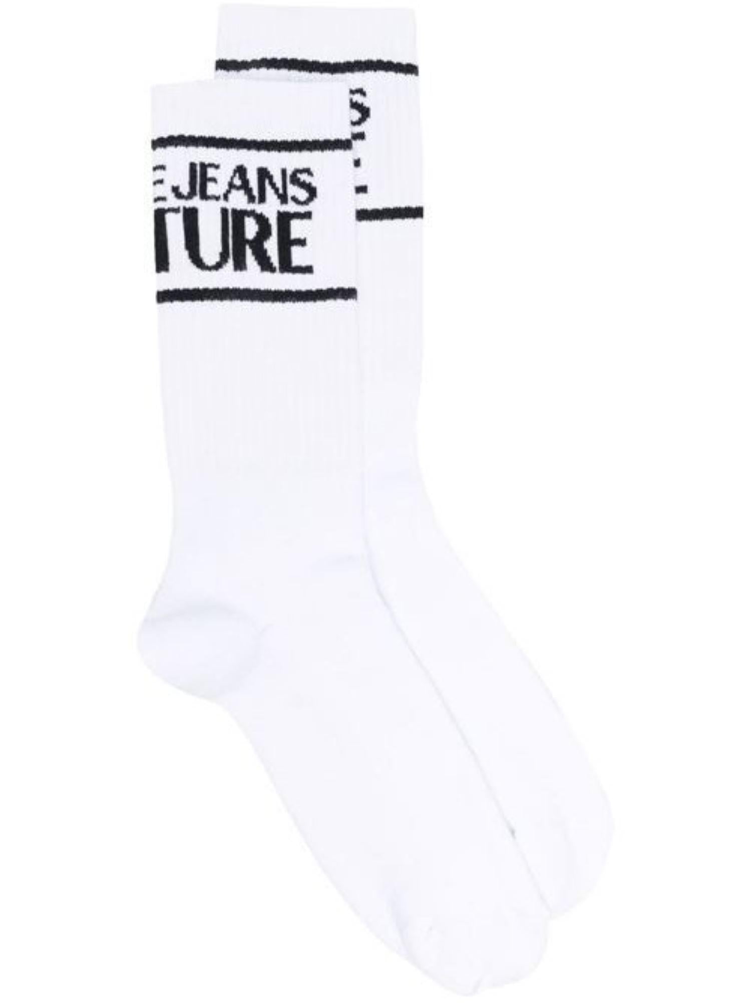 Versace Jeans Couture calzini in spugna con logo bianco 78GA0J04-ZG079 L02 VERSACE Jeans Couture 