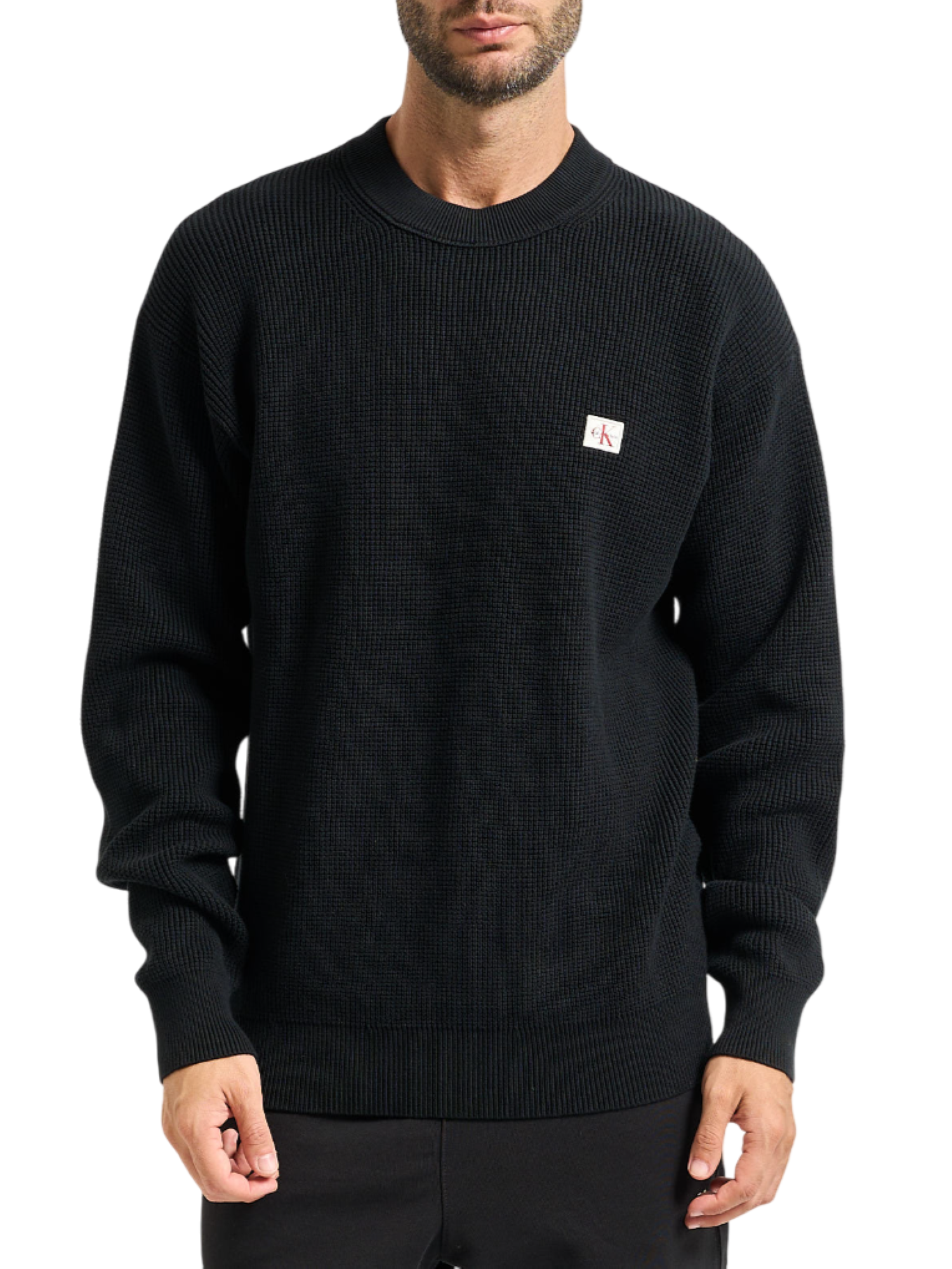 Calvin Klein maglia uomo in cotone a costine nero LV04RD313G UB1 Calvin Klein Jeans 