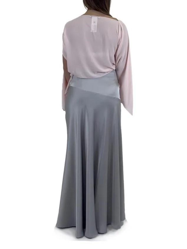 Caractere gonna lunga in raso grigio 1159A0-0661 13 CARACTERE 
