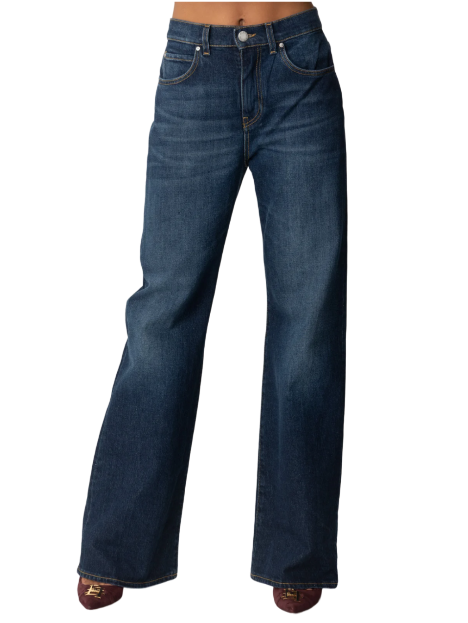 Pinko jeans Wanda gamba larga lavaggio blu scuro 101733-A22J PJF PINKO 