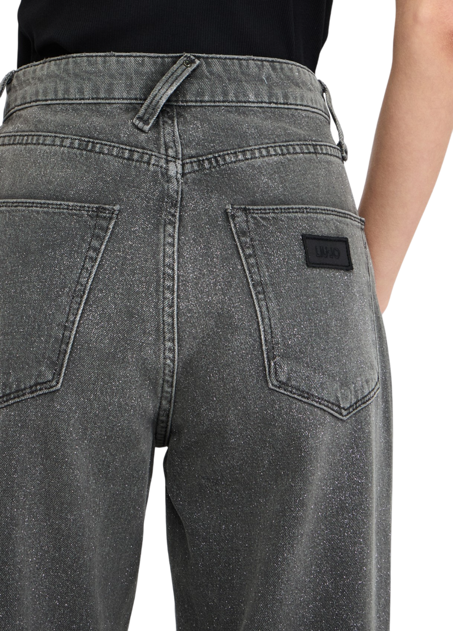 Liu Jo jeans gamba dritta con glitter lavaggio grigio UF5019D4927 N9935 LIU JO 