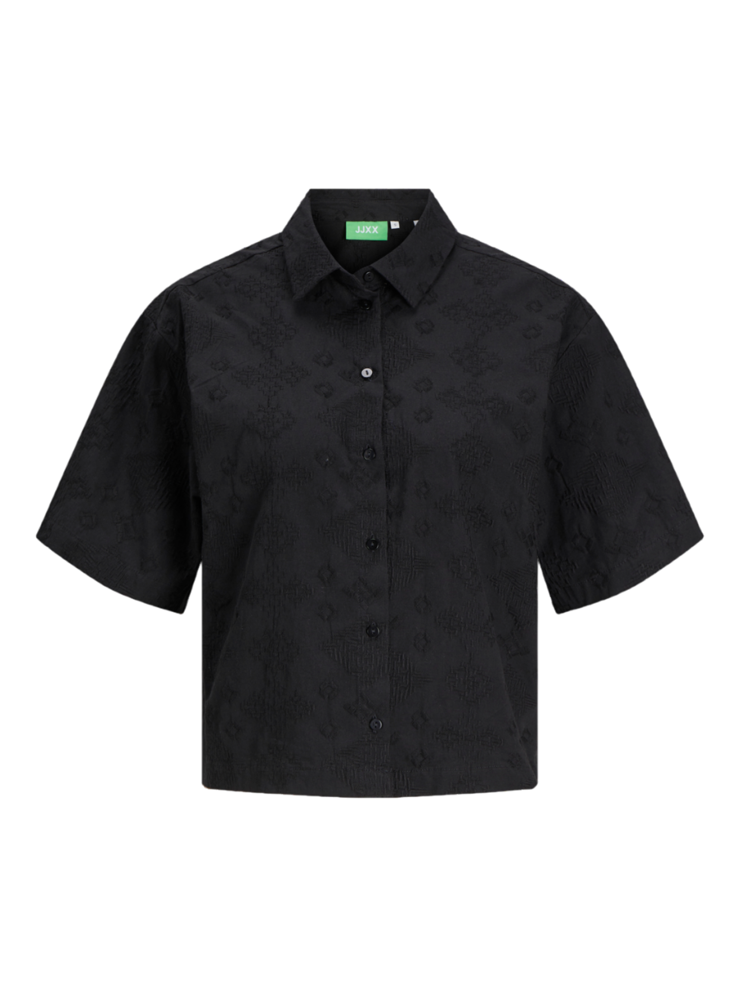 Jjxx camicia manica corta in cotone ricamato 12271934 BLACK JJXX 