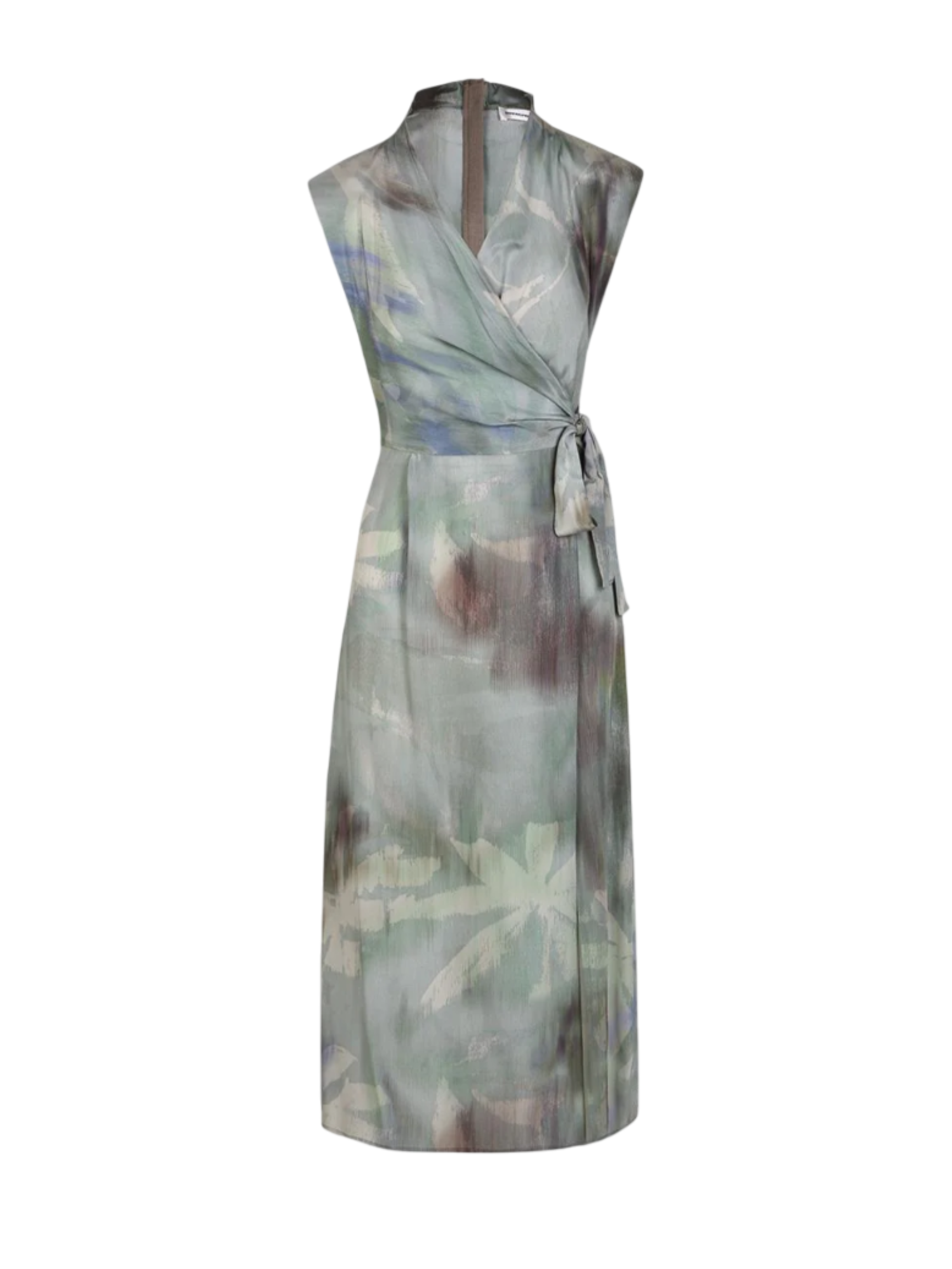Sandro Ferrone abito midi smanicato in fantasia multicolor verde S23XBEBOLLINO ARGILLA Sandro FERRONE 