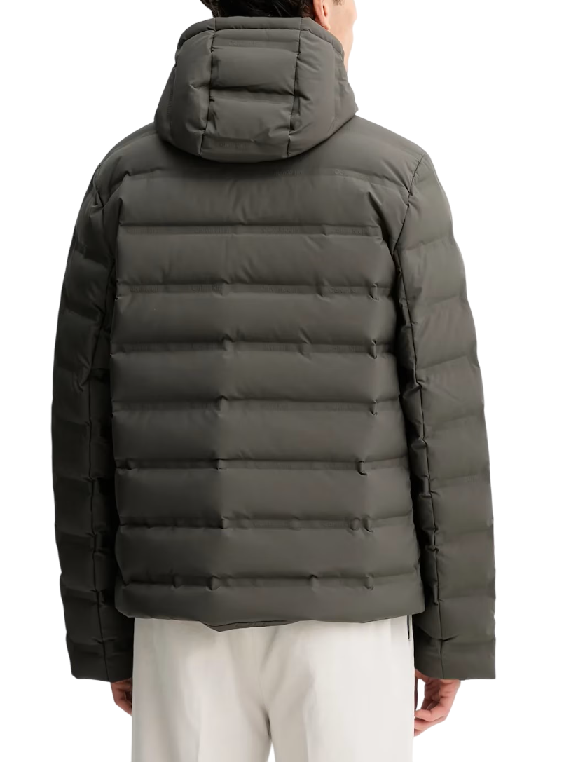 Calvin Klein piumino impermeabile uomo con cappuccio tortora LV04LD521G PAR Calvin Klein 