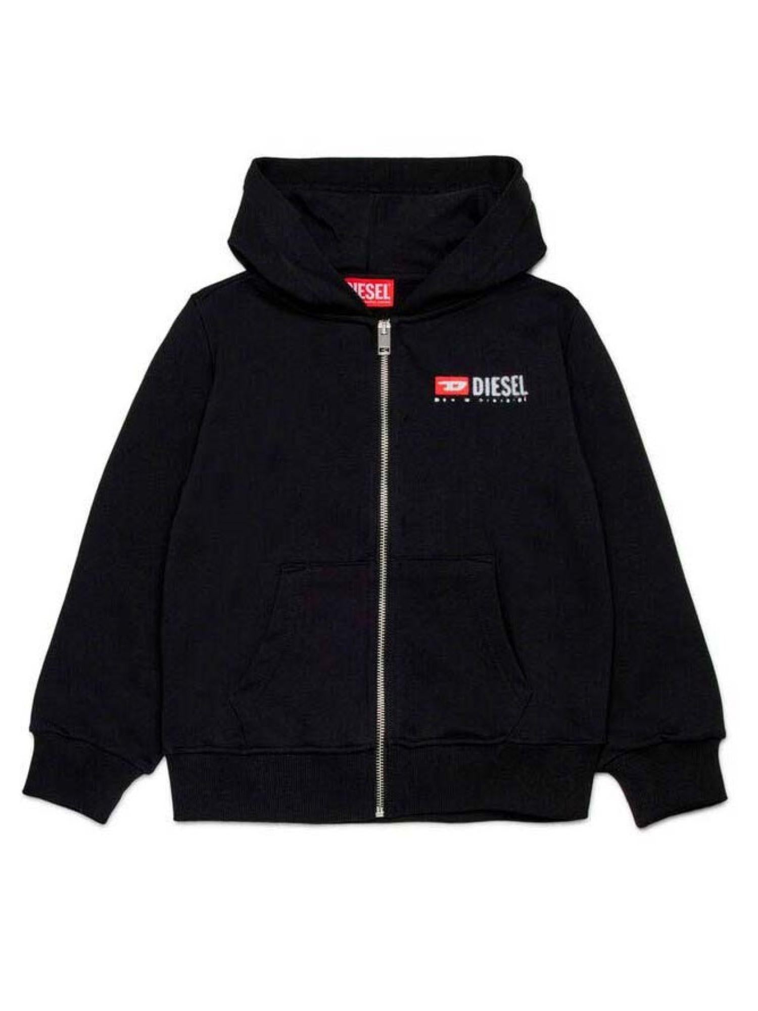 Diesel felpa con zip e cappuccio nero J02484-KYAZ3 K900 DIESEL 