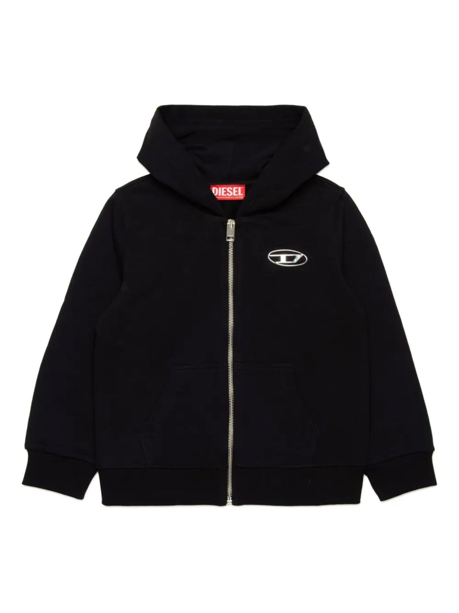 Diesel felpa con zip e cappuccio Smacis nero J02244-KYAVF K900 DIESEL 