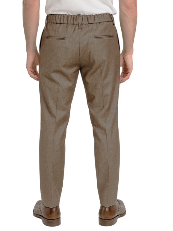 Rar pantaloni uomo con pinces slim marrone FEFE-126006 CASHA SC RAR 