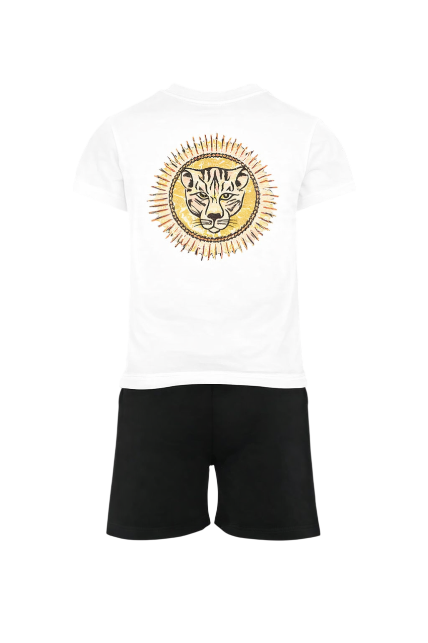 Just Cavalli completo bambino T-shirt e shorts bianco nero JIP26090CJ WHITE-BLACK JUST CAVALLI 