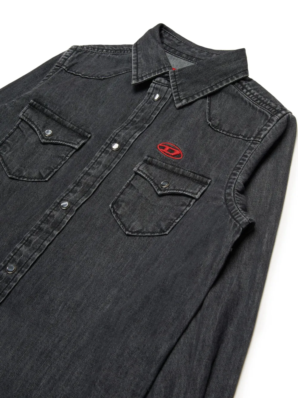 Diesel camicia in denim con tasche lavaggio nero J00760-KXBNL K02 DIESEL 