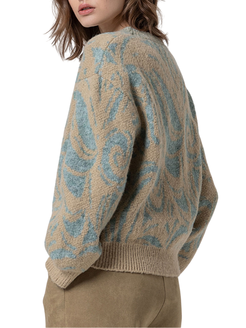 Surkana maglia misto lana in fantasia beige celeste 565NIFO231 51 SURKANA 