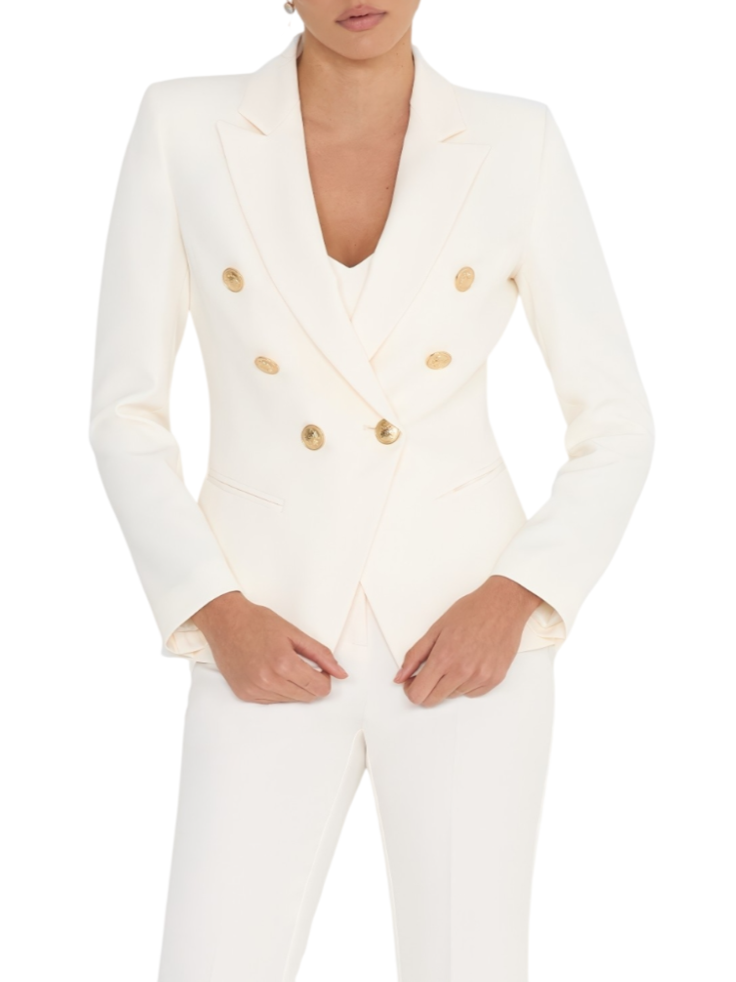 Silence giacca blazer doppiopetto ecrù NPR235HONEY MILK SILENCE 