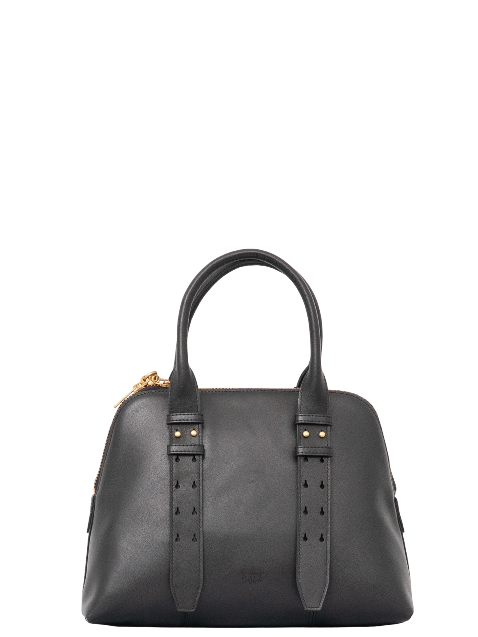 Pinko borsa Bowling Bag Medium in pelle nero oro 105906-A0QO Z99Q PINKO 