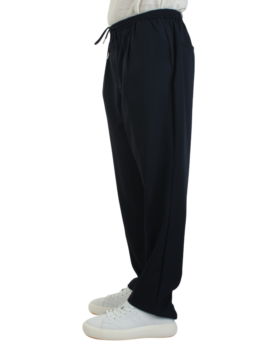 Yes Zee pantaloni gamba larga con coulisse nero P690-KE00 0801 YES-ZEE 
