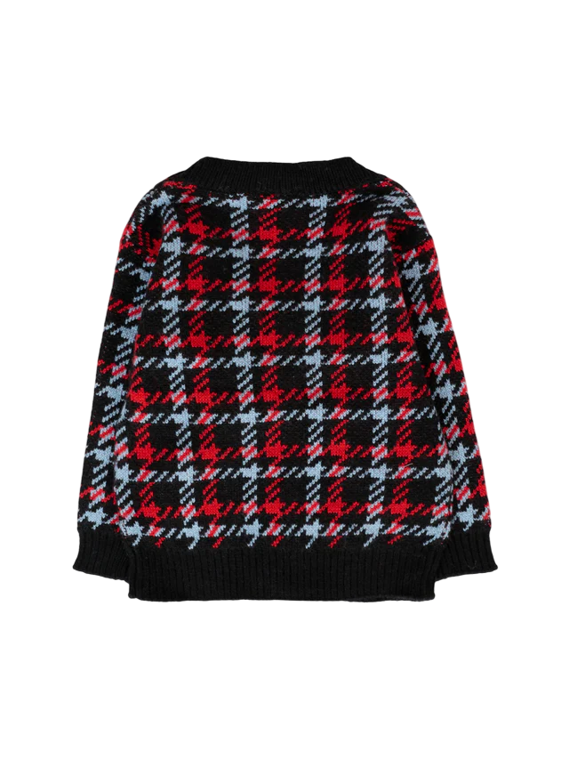 John Richmond cardigan neonato in fantasia Pied de poule nero RIA25033CD CHECK John RICHMOND 