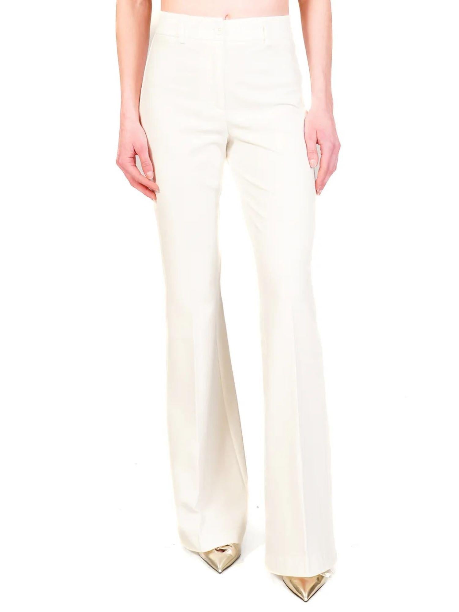 Vicolo pantaloni flare fit a vita alta bianco latte