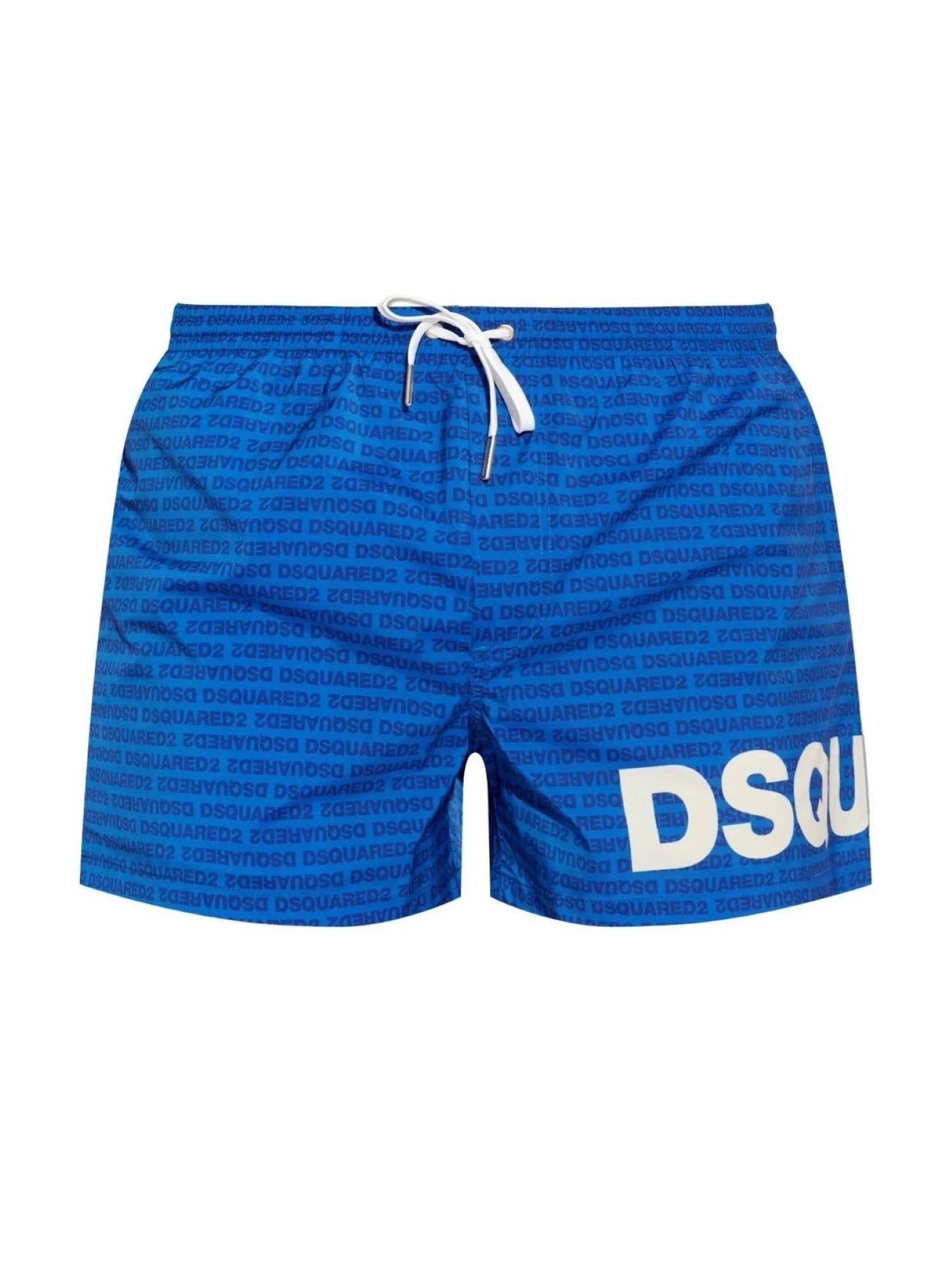 Dsquared2 boxer mare con logo all over blu D7B5C5950 BLUE SAPPHIRE-WHITE DSQUARED2 