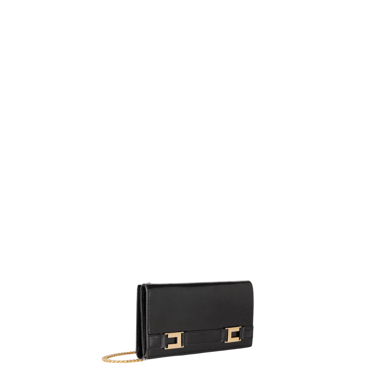 Elisabetta Franchi pochette in ecopelle con placca logo nero PF65A61 110 ELISABETTA FRANCHI 