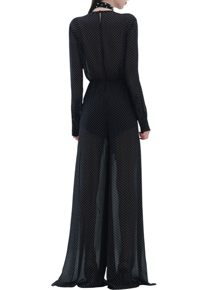 Aniye By tuta lunga jumpsuit Lily a pois nero 185842 01898 ANIYE BY 
