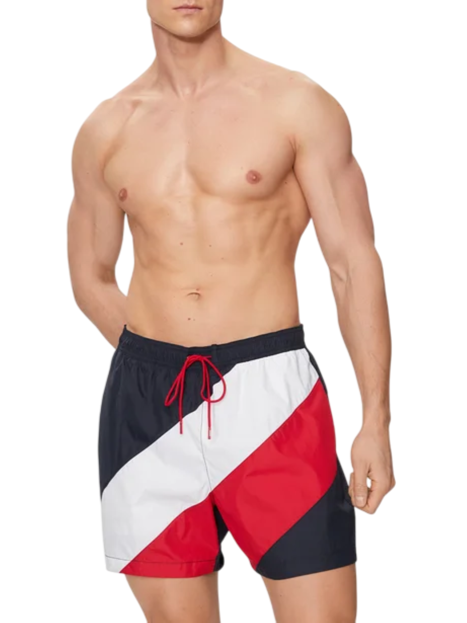 Tommy Hilfiger boxer mare colorblock con bandierina iconica blu UM0UM03261 DW5 Tommy Hilfiger beachwear 
