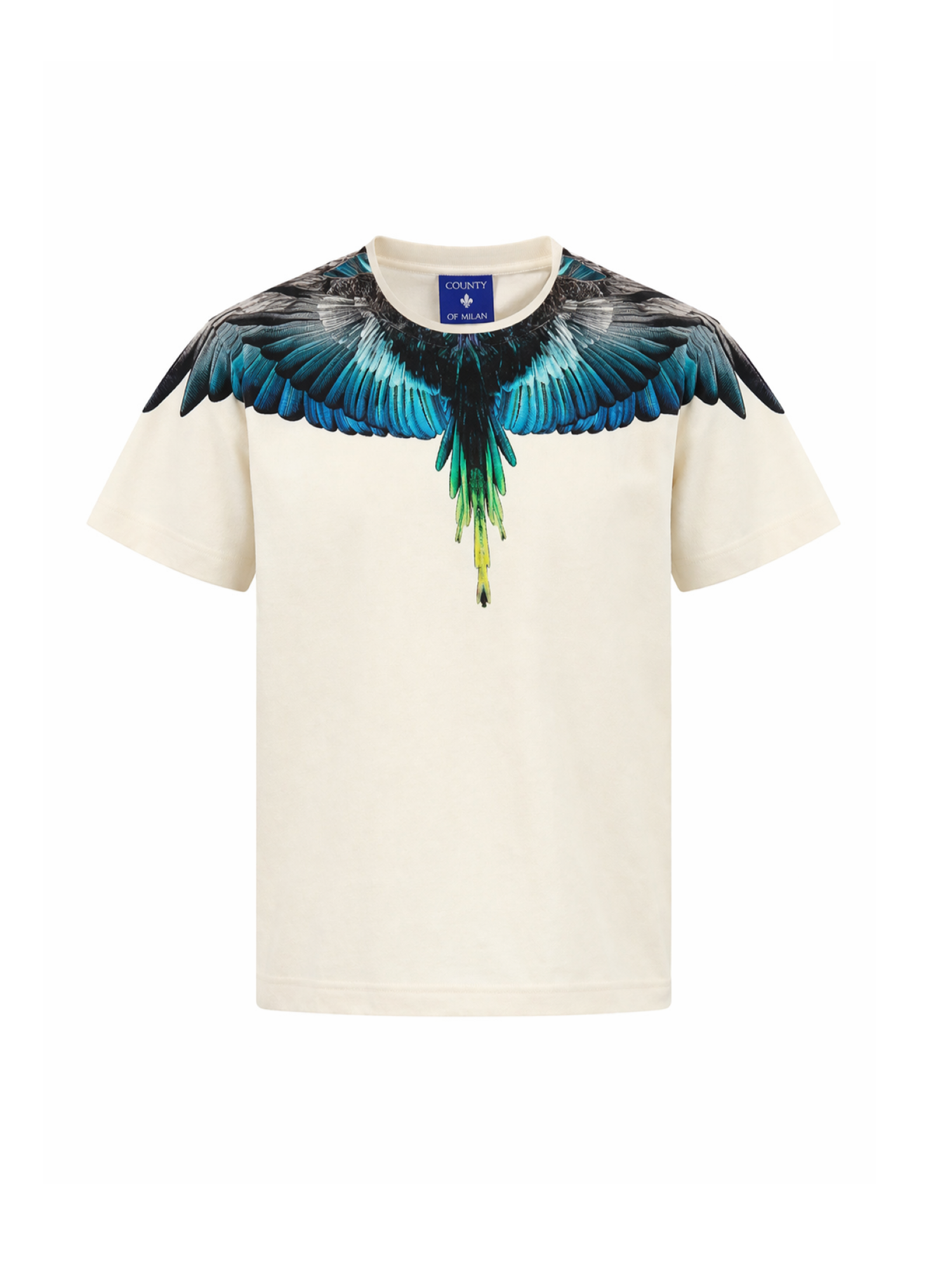 County of Milan T-shirt bambino manica corta stampa iconica panna S6CMJBTH017 412 COUNTY OF MILAN KIDS 