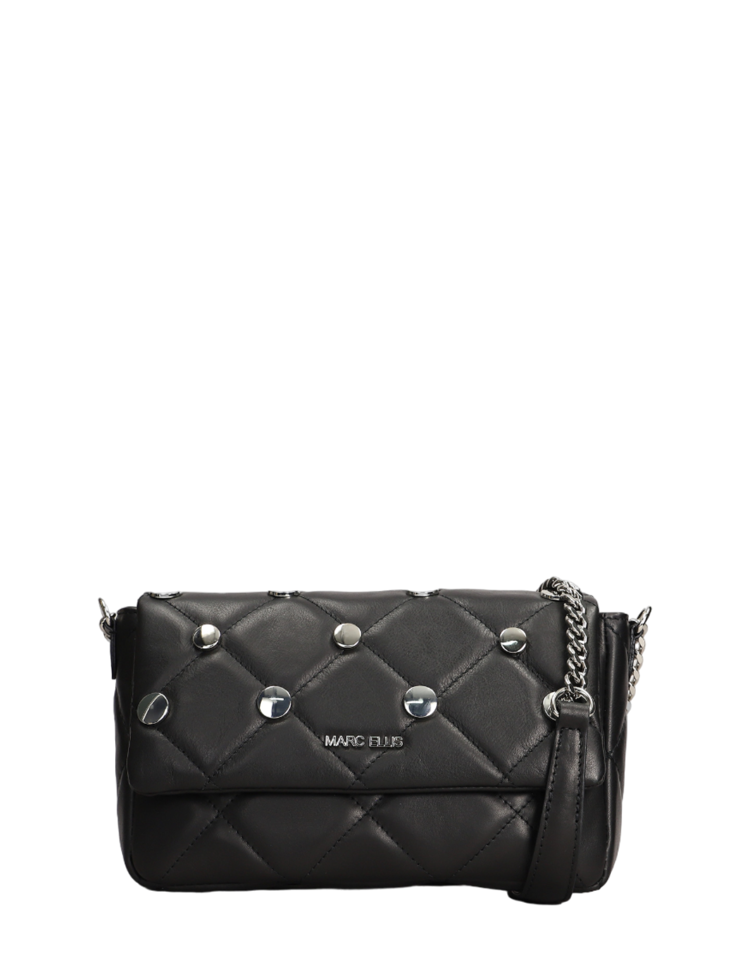 Marc Ellis borsa a tracolla Austin M in pelle trapuntata nero argento AUSTIN M SA BLACK-SILVER MARC ELLIS 