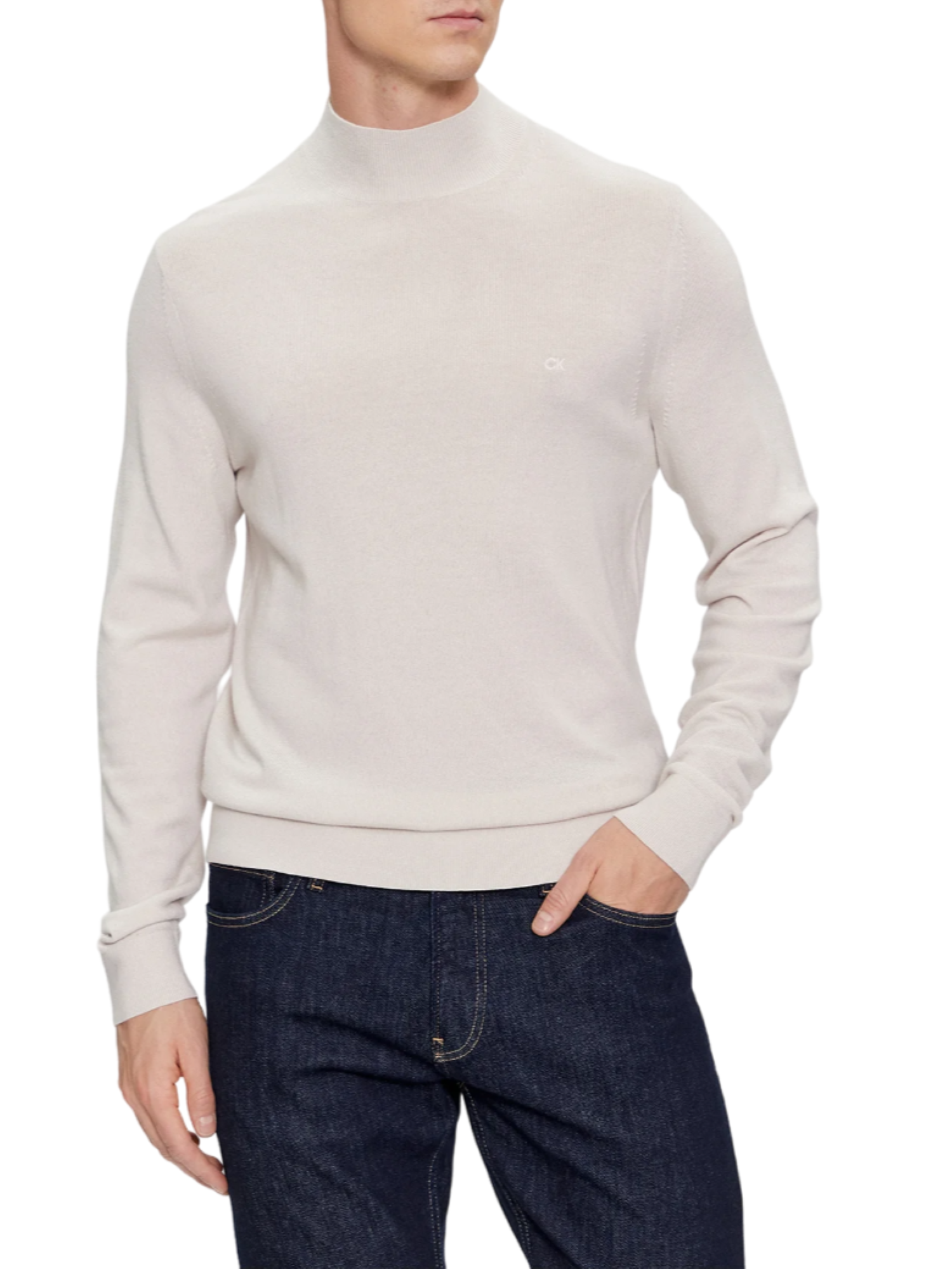 Calvin Klein maglia in lana Merinos ecrù K10K110424 ACE Calvin Klein 