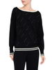 Liu Jo maglia donna con strass e logo nero