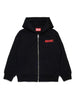 Diesel felpa con zip Svougzip con cappuccio nero