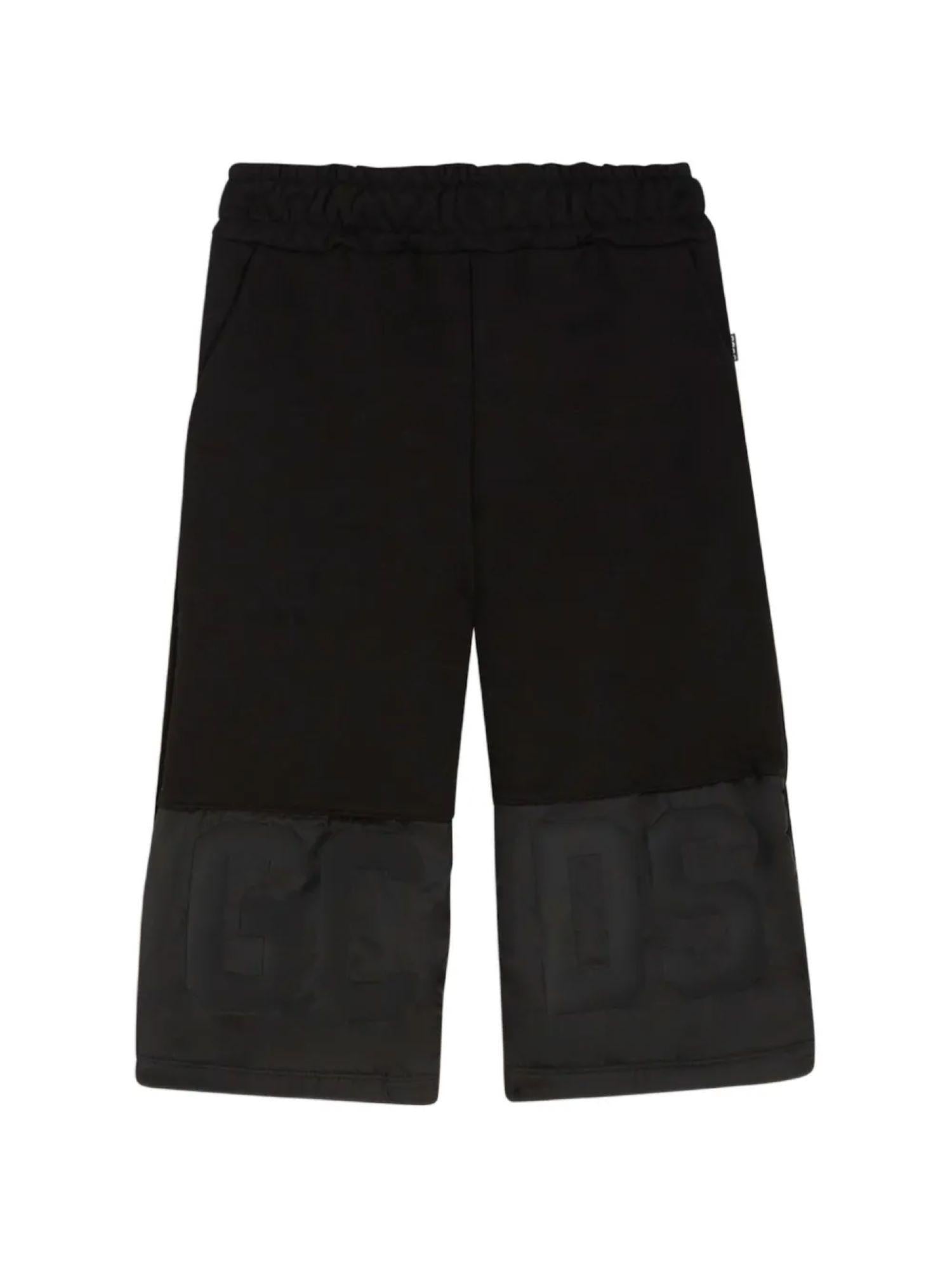 GCDS bermuda bambino con bande logo nero Z0UJQL599F004 BLACK-BLACK GCDS 