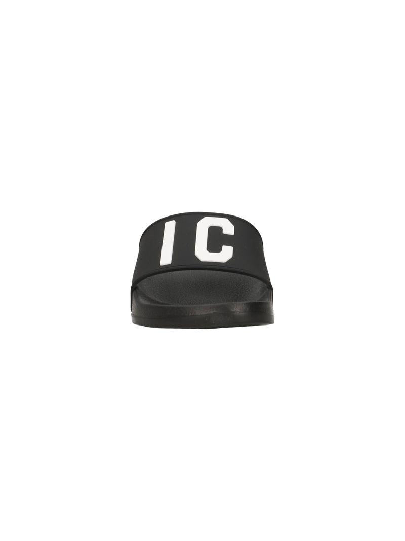 Icon ciabatte unisex in gomma con logo nero INS001 NERO ICON 