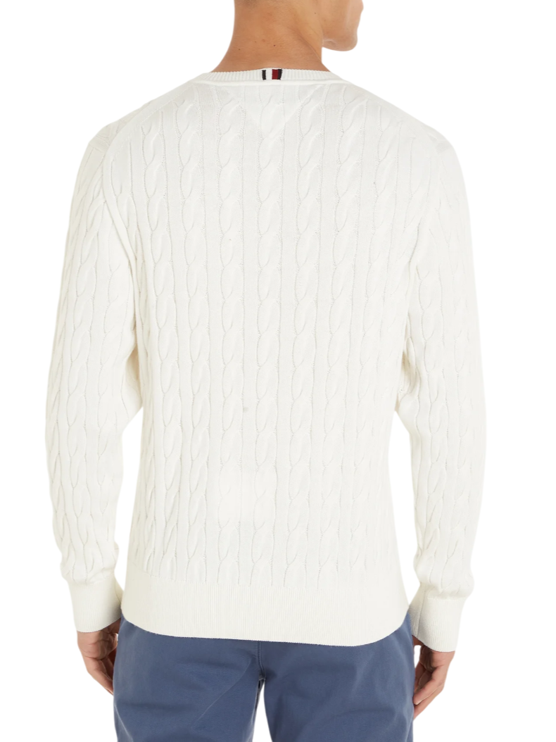 Tommy Hilfiger maglia in cotone con trecce avorio MW0MW33132 Z00 Tommy Hilfiger 