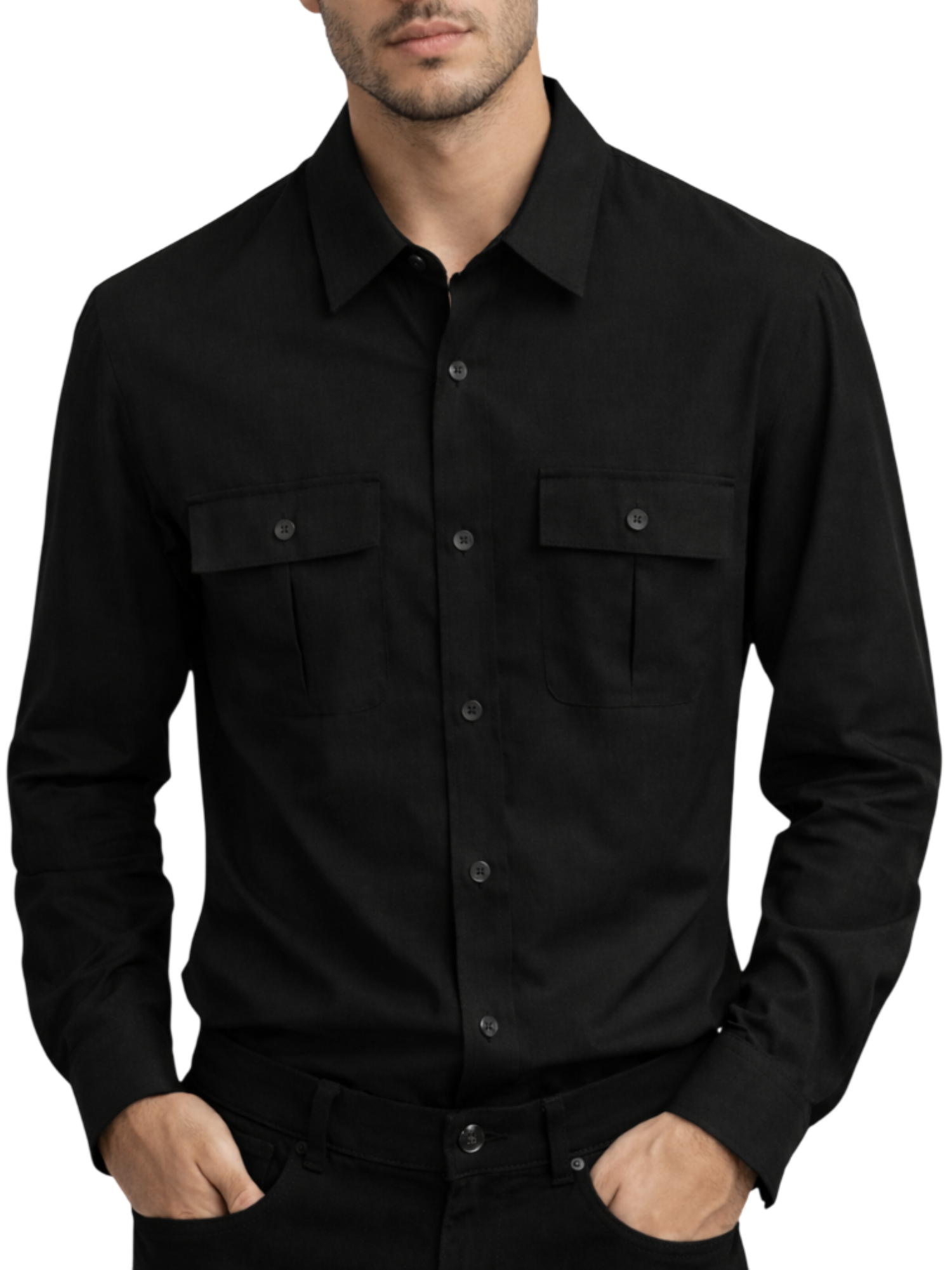 Alta Tensione camicia uomo con tasconi nero 7765-CALICE NERO ALTA TENSIONE 