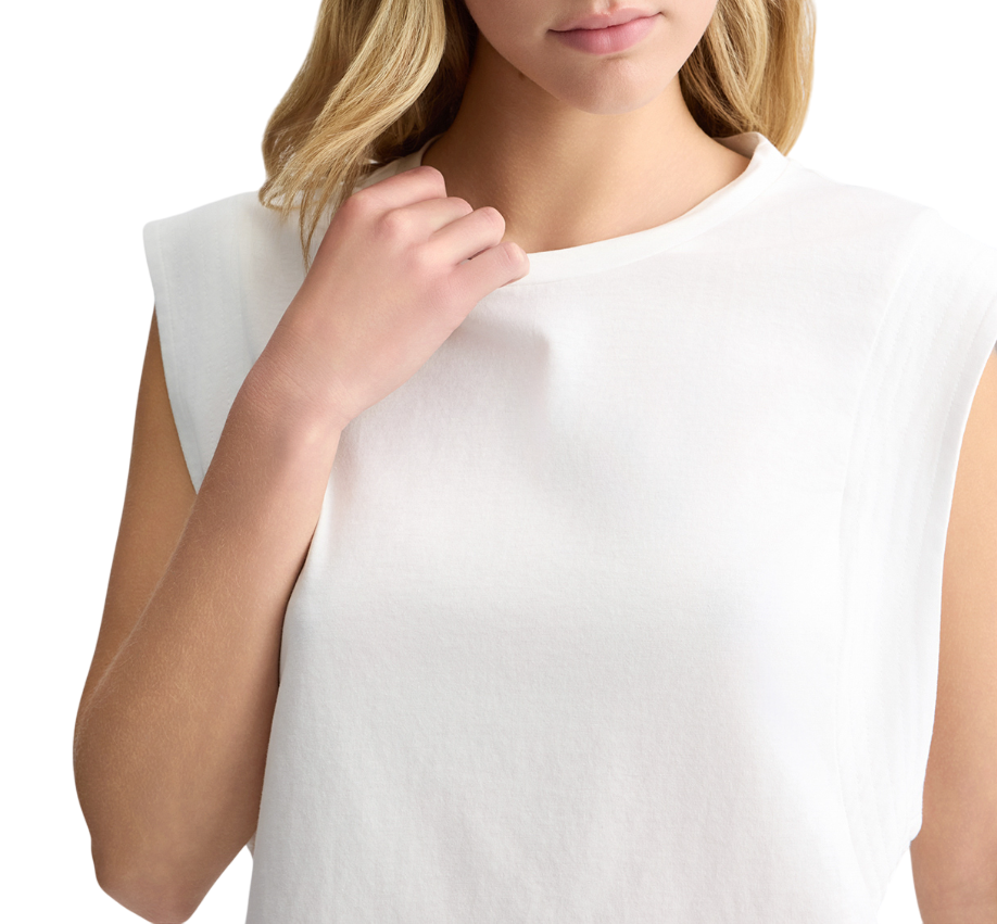 Liu Jo T-shirt maniche corte in cotone con logo strass bianco latte TA5272J6308 10105 LIU JO 