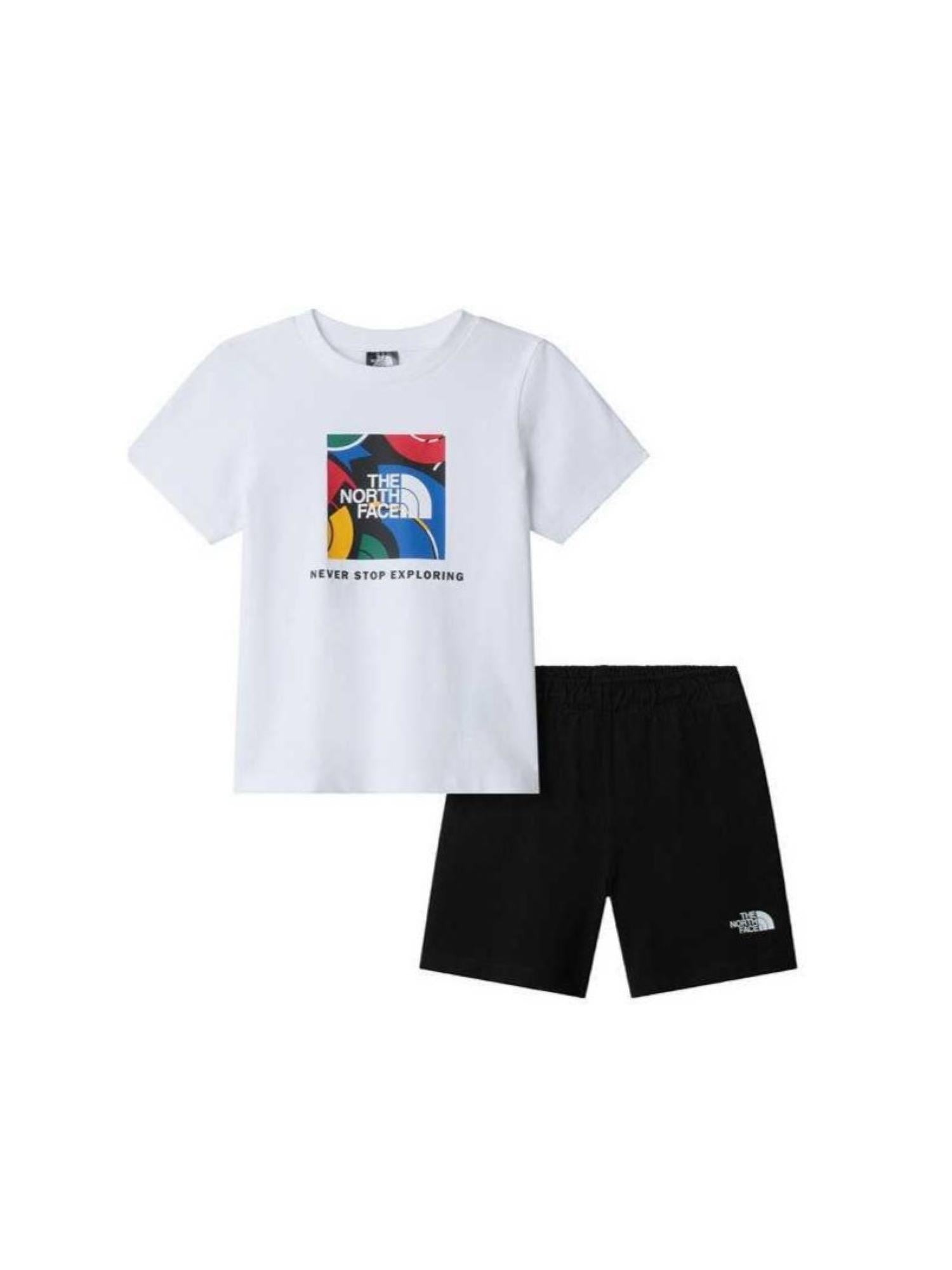 The North Face completo bambino T-shirt e shorts bianco nero NF0A8G1H LA91 THE NORTH FACE 