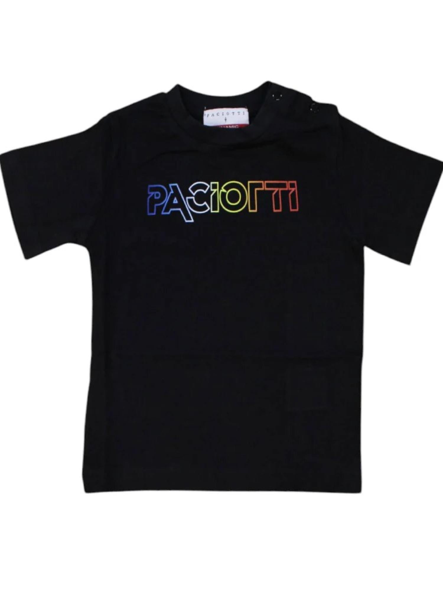 Cesare Paciotti T-shirt manica corta con logo multicolor nero TSP5102B NERO Cesare Paciotti 