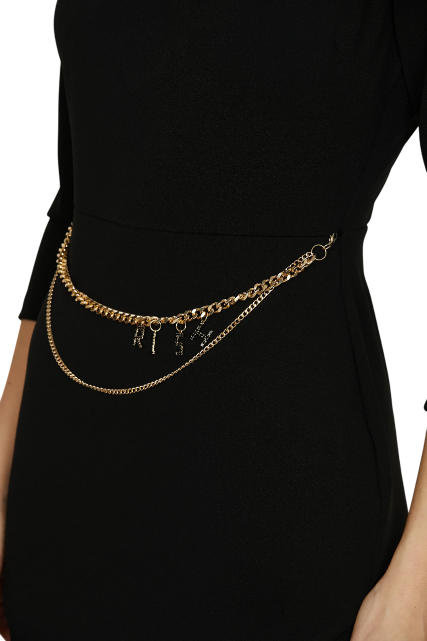 Relish abito corto Ago con catenelle nero AGO 1199 RELISH 