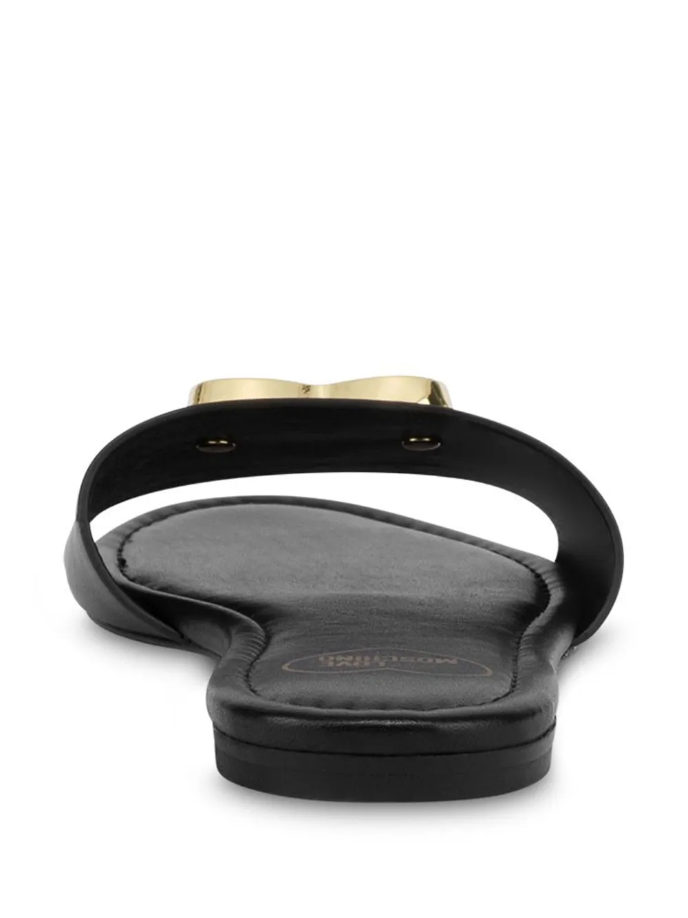 Love Moschino ciabatta bassa in pelle con placca cuore nero JA28161G0M-IA0 000 MOSCHINO LOVE 